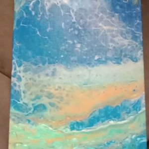 Pour painting on canvas panal